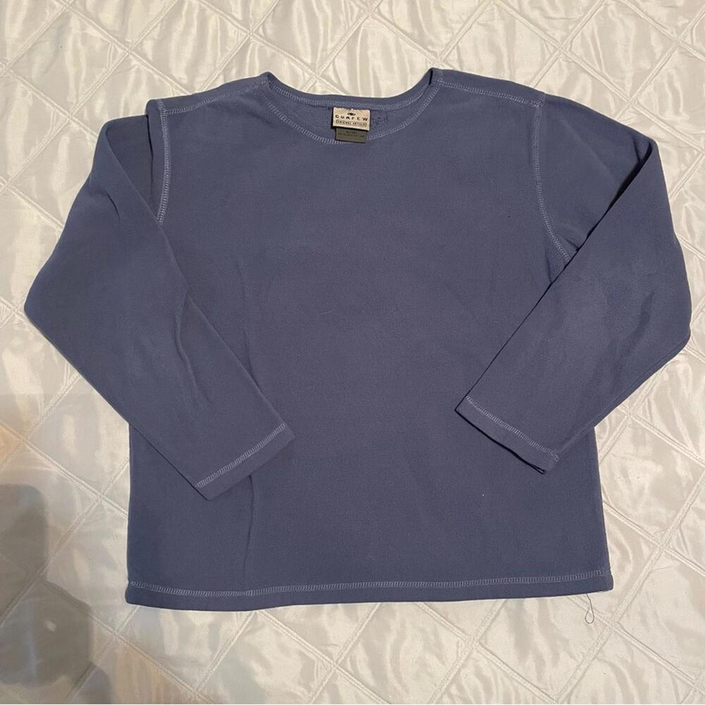 90s Fleece Long Sleeve Blue Girls Size XL (16) Y2K Winter Warm Boxy